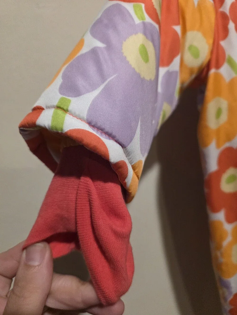 Marimekko infant floral snowsuit, bunting, and puffer pram in size 68 / 6 Months